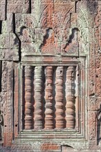 Window balusters at Prasat Preah Khan temple ruins