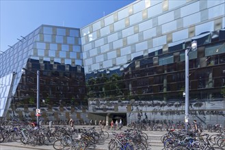 Farrader in front of new university library