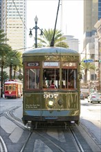 Streetcars on Canal Street in the French Quarter