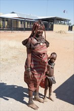 Himba woman with child