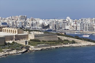 View of Fort Manoel and panorama of Sliema