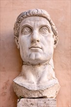 Giant head from the colossal statue of Emperor Constantine in the Capitoline Museums