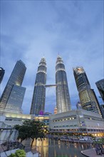 Petronas twin towers at dusk