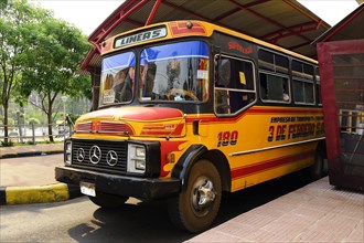 Older public bus to bus station