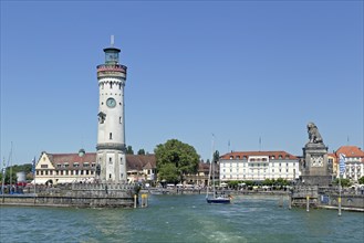 Port entrance with lighthouse