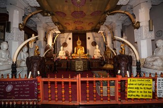 Buddha statues in Sri Dalada Maligawa or Temple of the Sacred Tooth Relic