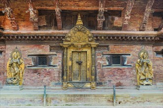 Ganga river Goddess statue on both sides of the Golden Doorway