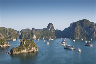 Tourist boats in Halong Bay