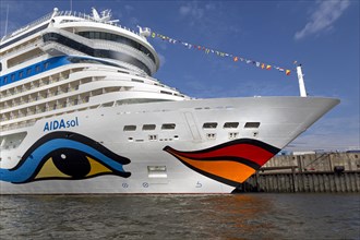 Cruise ship AIDAsol at cruise terminal Hamburg Cruise Center