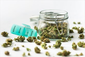 Cannabis in a jar
