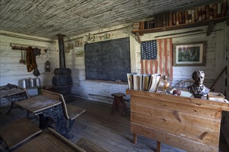 Old classroom with the teacher's desk