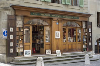 Second hand bookstore with wooden facade