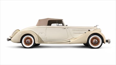 Ivory beige classic vintage luxury car