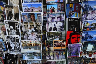 Various postcards in display stand