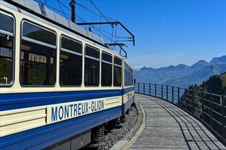 Passenger carriage of the Montreux-Glion-Les-Rochers-de-Naye cog railway