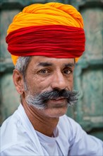 Portrait of Rajasthani dressed in traditional clothes