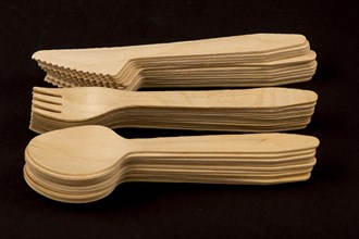 Disposable wooden cutlery