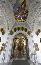 Entrance gate of Austrian grave and ceiling paintings