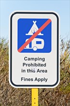 Camping Prohibited Sign