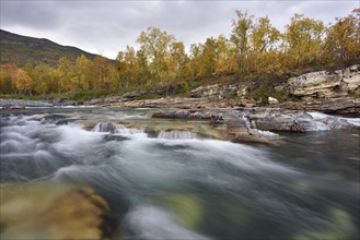 River Abiskojakka River flows through Abisko Canyon