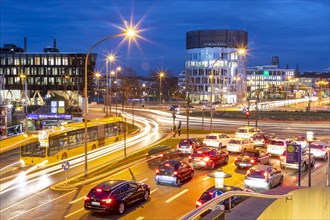 Evening city centre traffic in Essen