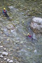 People canyoning in the Gorges du Verdon