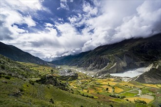 Manang with terrace fields
