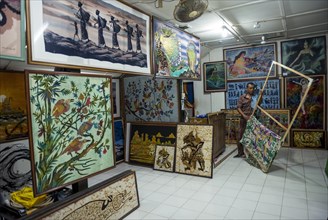 Shop with batik paintings