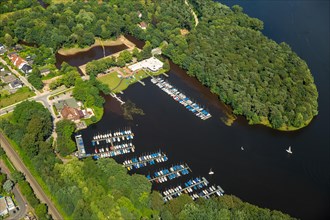 Aerial view of reservoir