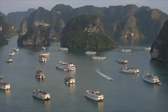 Halong Bay with boats