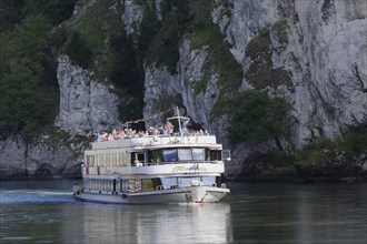 Pleasure boat on the Danube breakthrough