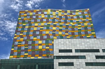 Modern building with colorful facade