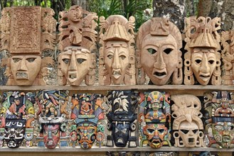 Various wooden masks