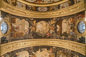 Vaulted ceiling with ceiling painting
