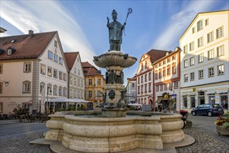 Willibaldsbrunnen with statue of missionary and bishop Willibald