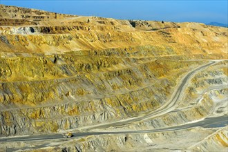 Copper ore mining in open-cast mining