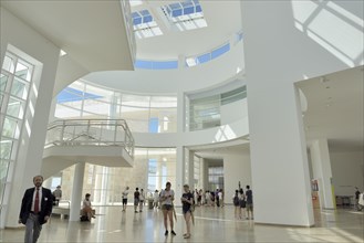 Visitors in hall of J. Paul Getty Museum