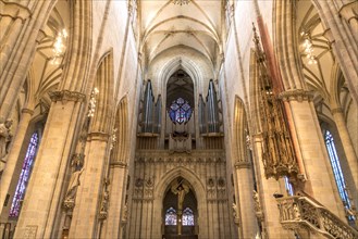 Interior and organ loft of Ulm Minster