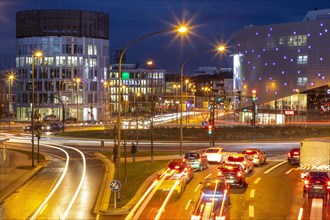 Evening city traffic in Essen