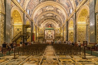 Magnificent interior of the Roman Catholic St. John's Co-Cathedral