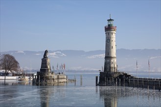 Harbor entrance in winter