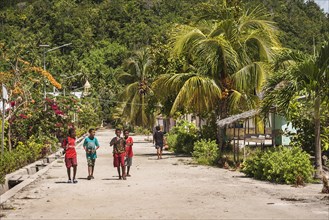 Village street with children