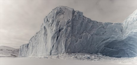 Iceberg in a frozen fjord