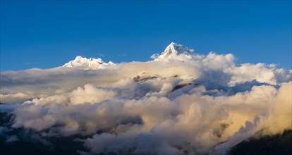 Snow-covered summits of Annapurna 1