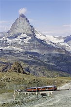 Gornergrat railway in front of Matterhorn