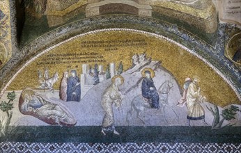 Mosaic depicting Joseph's dream and the flight into Egypt