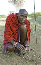 Male Maasai in traditional Shuka clothing