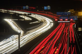 Motorway with light trails