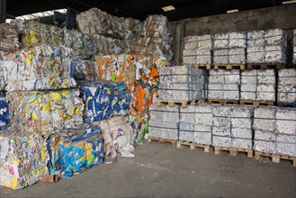 Sorted and baled garbage