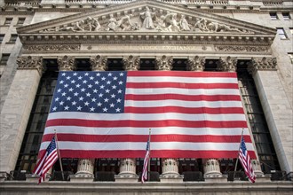 American flags on New York Stock Exchange